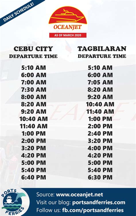OCEANJET SCHEDULE .